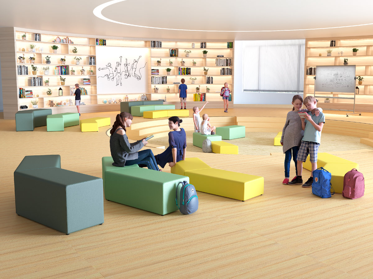 Школьная мебель ERGANT, серия пуфов Step