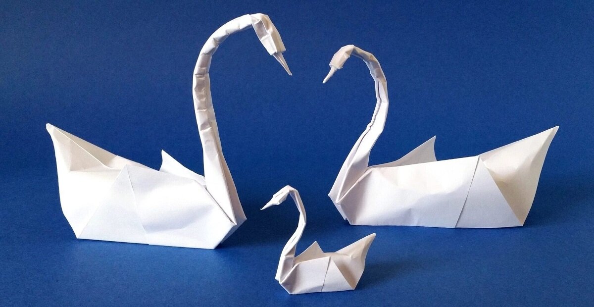 Лебеди на свадьбу. Модульное оригами