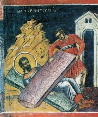 «Не дали до смерти пострадать за Христа». Источник:  https://zadonsk-monastyr.ru/muchenik-konon-isavrijskij-zhitie/
