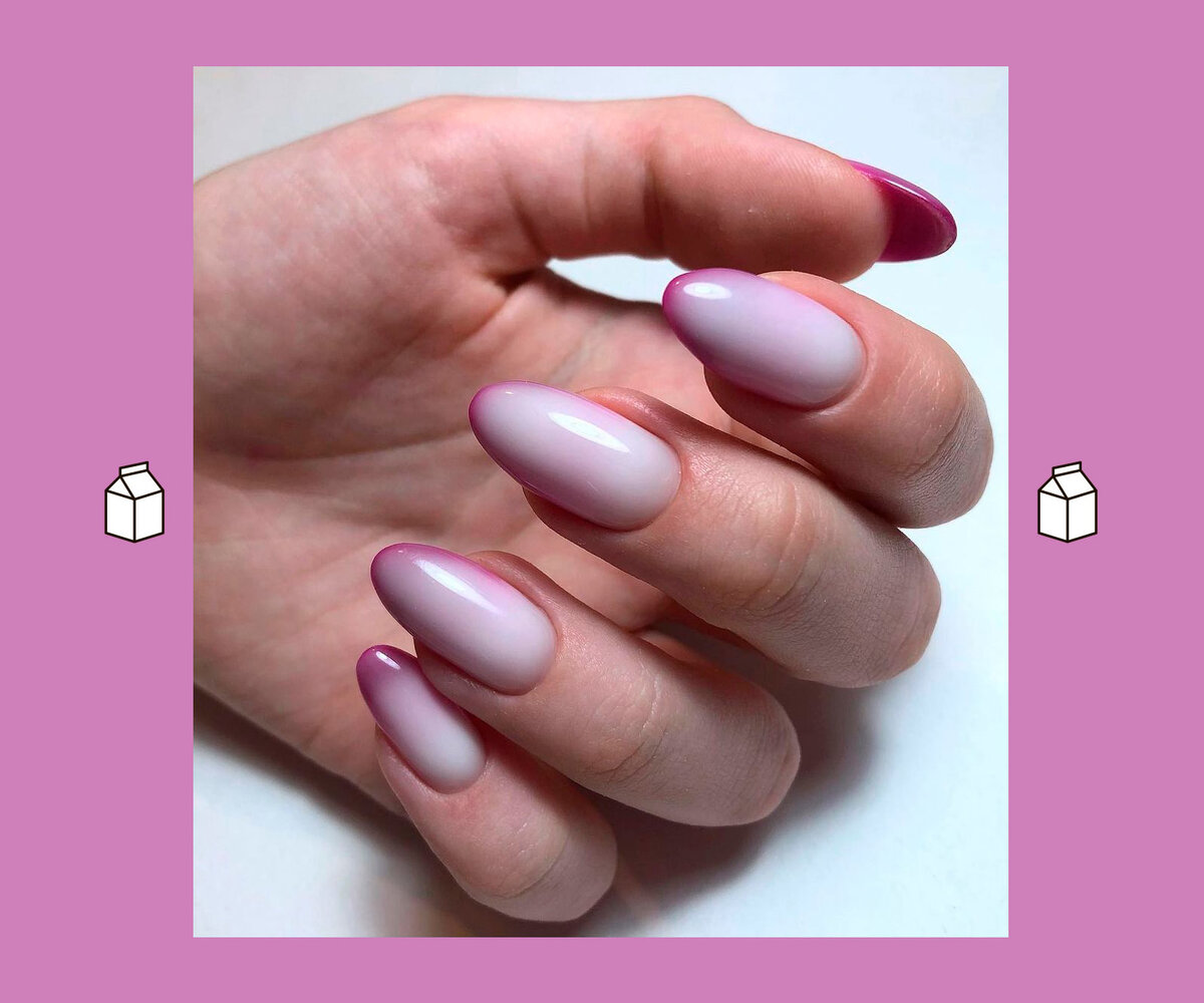     Молочный градиент: 5 примеров нежного маникюра для любительниц «нарядного» нюда