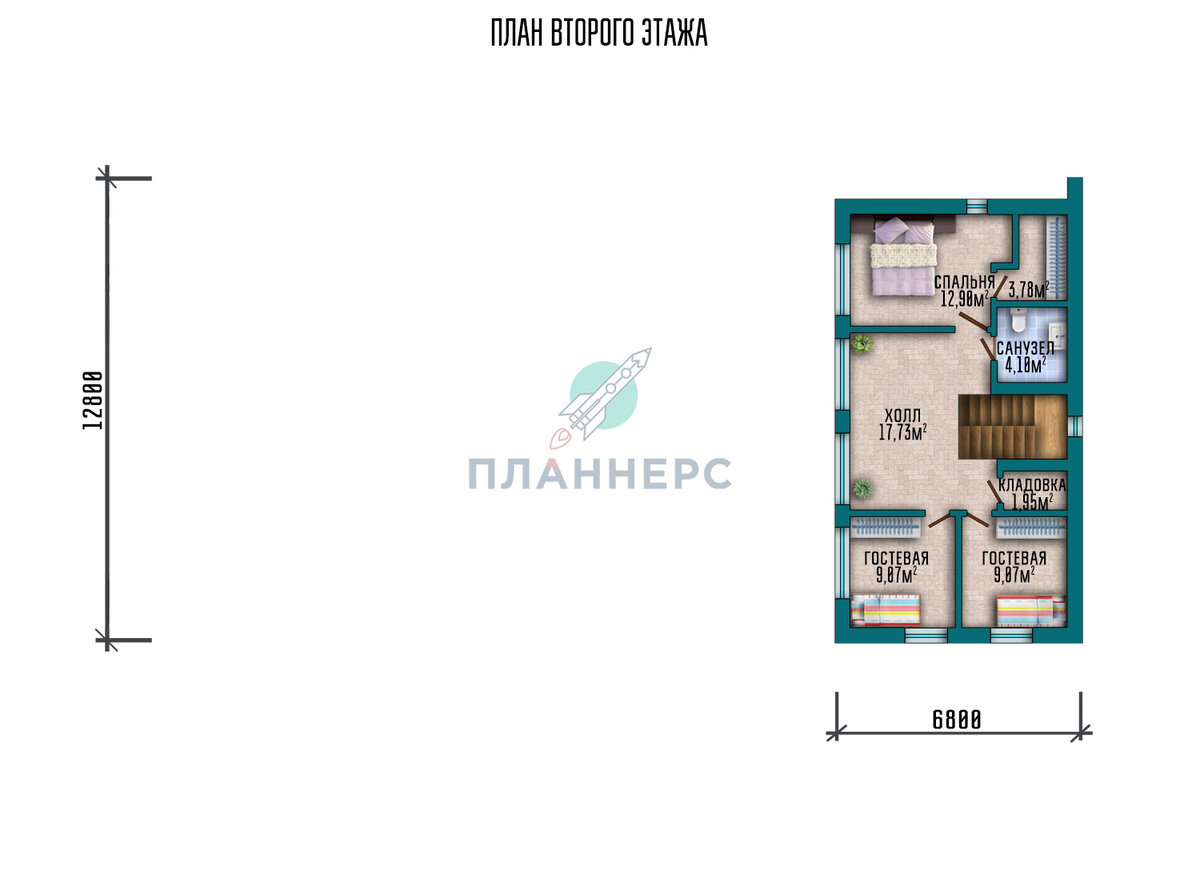 Проект дома для узкого участка с плоской кровлей, внутренней террасой и  выступающим гаражом Планнерс 168-284-2Г | Проекты коттеджей Планнерс | Дзен