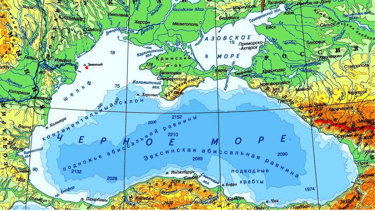 Карта керченский пролив азовское и черное море