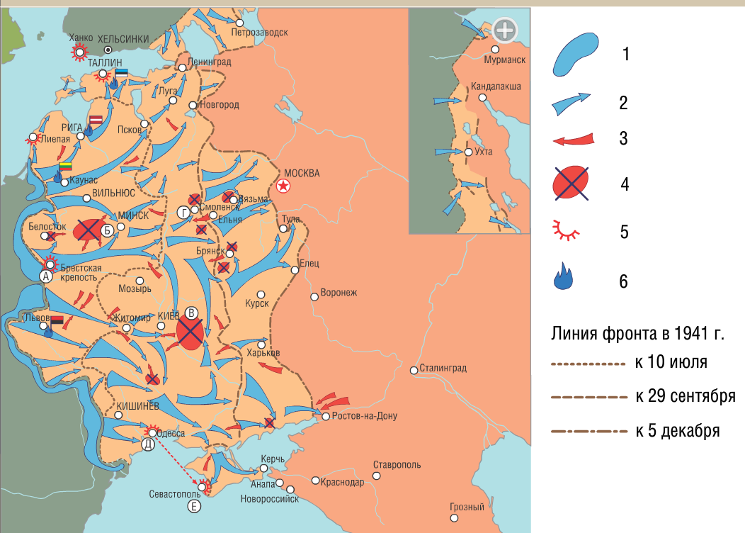 Линия фронта зимой 1941.