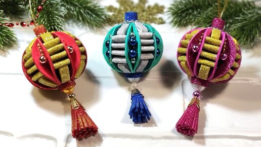 5 ИДЕЙ КРАСИВЫХ НОВОГОДНИХ ШАРИКОВ своими руками 🎄 5 DIY Christmas ornaments