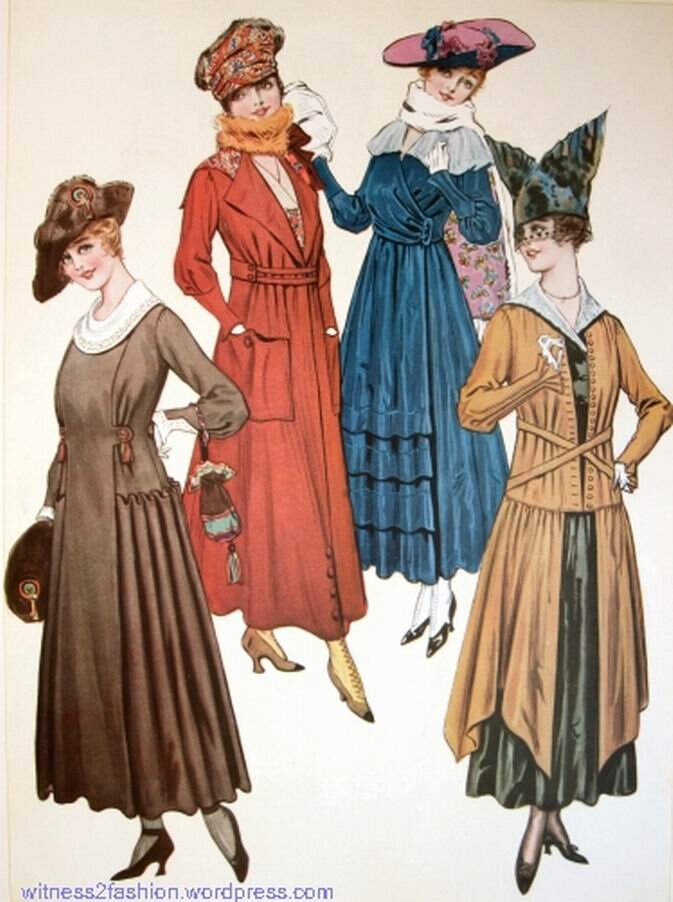 Тёплые дневные платья, февраль 1917 года.