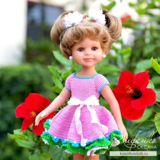 Мастер-класс для начинающих простое платье для куклы Паола Рейна крючком 