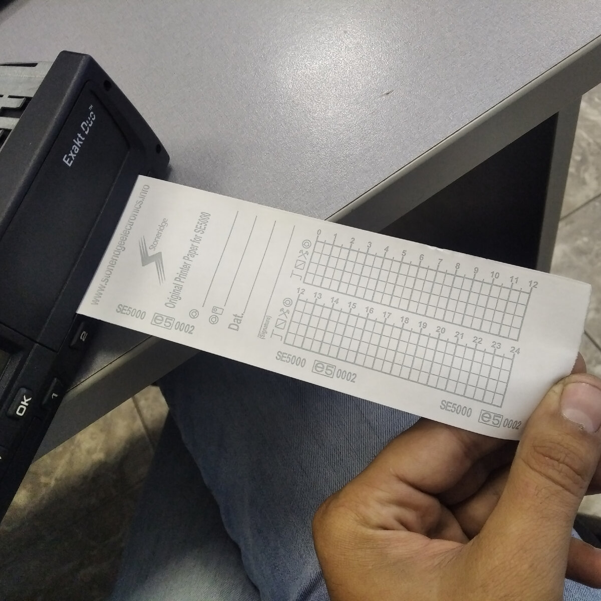 Лист ручного ввода тахографа