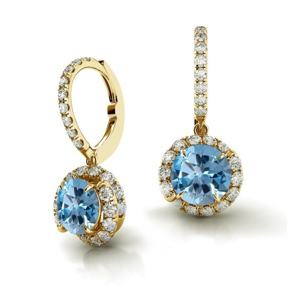 Danhov Abbraccio Swirl Blue Sapphire Drop Diamond �� 14-��������� ������� ������.