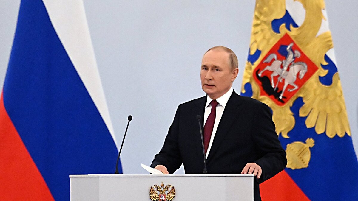    Церемония подписания договоров о вхождении в РФ ДНР, ЛНР, Запорожской и Херсонской областей состоялась в Кремле© РИА Новости . Григорий Сысоев