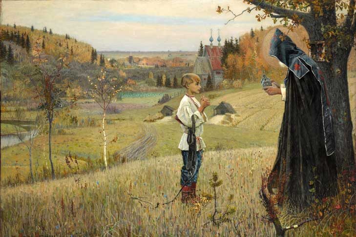 М. Нестеров. Видение отроку Варфоломею. 1889–1890 гг. Государственная Третьяковская галерея.📷
