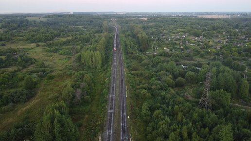 Поезд Владивосток - Москва с высоты птичьего полёта