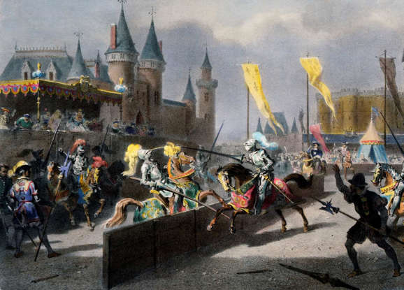 Король Генрих II принимал участие в рыцарских соревнованиях