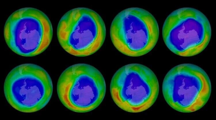 Размер озоновой дыры над Антарктидой постоянно меняется