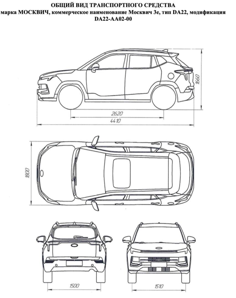 Габаритные размеры "Москвич 3" и "Москвич 3е"