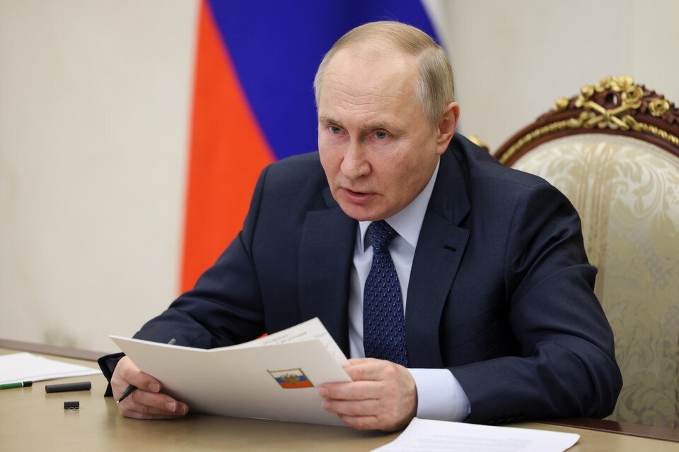     Президент Владимир Путин во время заседания СПЧ в режиме видеоконференции. Фото: Михаил Метцель/POOL/ТАСС