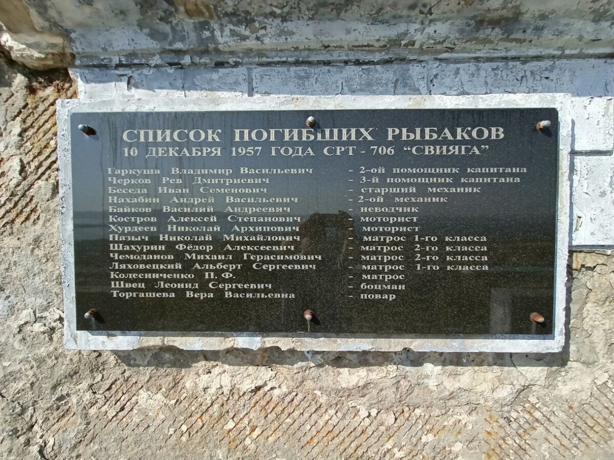 Мемориальная доска в память о погибших членах экипажа СРТ "Свияга", г. Находка. Фото: ИА Nakhodka.Media 