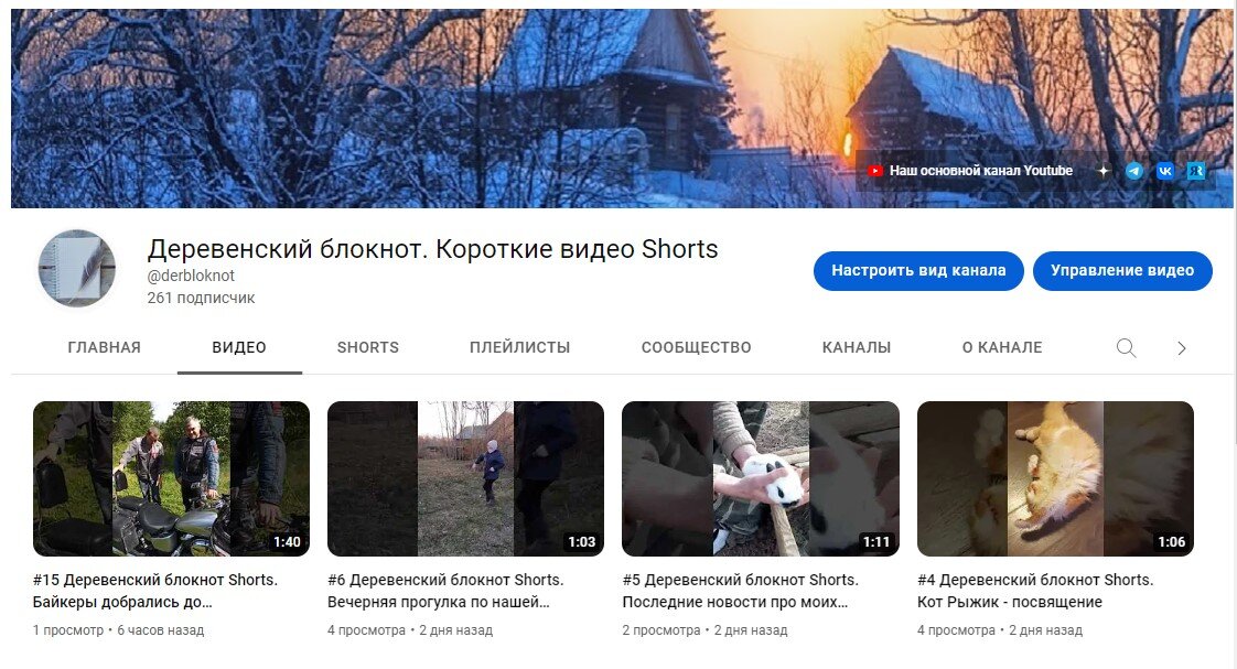 канал "Деревенский блокнот. Короткие видео Shorts"