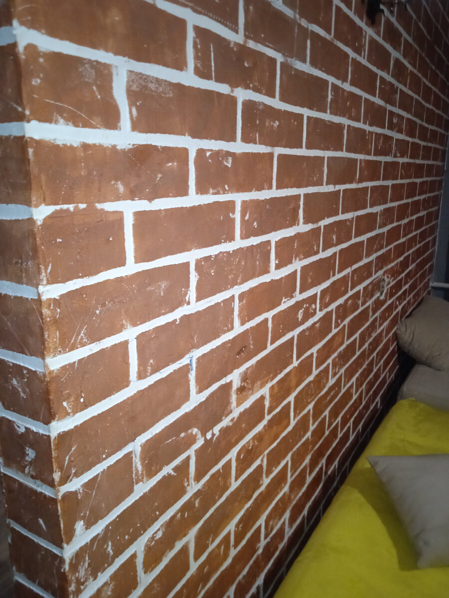 Фото 2. Имитация кирпича красно-коричневый.