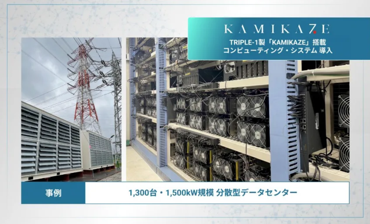 Пилотное предприятие TEPCO по майнингу биткоинов в Токио с помощью TRIPLE-1. (Изображение/TEPCO)