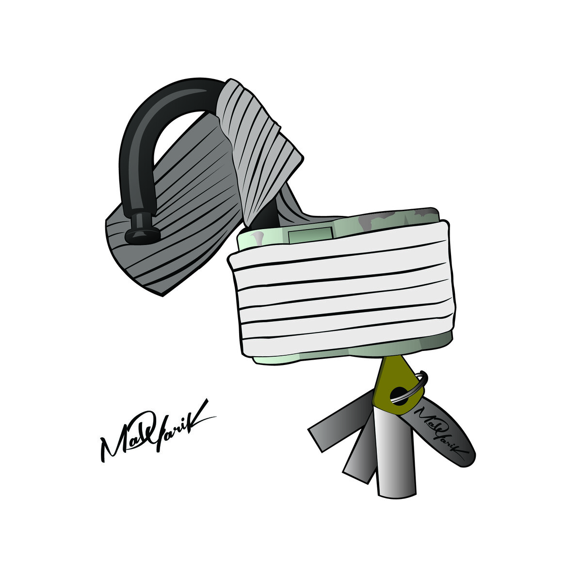 Замок в бинтах. 
Дизайнерский огнетушитель такой же как обычный огнетушитель только в бинтах!

Отличный принт для одежды. Хороший плакат

Я художник который не в тусовках. Хотя если был бы в тусовки возможно был бы там популярным. Обычно в таких тусовках я не чувствую себя индивидуальным, а должен мыслить как все, особенно эти тусовочки имеют либеральные взгляды, борцы за свободу слова, но только за ту свободу слова которая им выгодно. Когда то я очутился в такой тусовки общаясь с ними выслушивая их точку зрения, я привожу свою точку зрения которая противоположна и я становлюсь не хорошим человеком ведь я имею свою точку зрения, а у них это не ценится. Так же из тусовочек художников, музыкантов обожают критики (я считаю этих критиков бездарными, не видящих дальше того что им показывают. Для них искусство то что им несут на блюде (они бросят красочные слова и на пятно блевоты скажут что это смело и очень глубоко, а если вы не поняли эту работу вы быдло, тупое отродье).

Часто замечаю есть художники (некоторых я читаю) , смотрю и поражаюсь их бездарность, но там правильный посыл, он твёрдый не многогранный, а однобокий, но популярный будет у определённой массы. Но когда делаешь работу для всех (я художник против всех). Тебя не будут ценить ни тусовочки, ни критики, а для людей тебя нет. Ты где-то есть в подвале андеграунда. При этом андеграунд настолько огромный пласт, который тоже существует своими тусовочками. Иногда на них тоже смешно смотреть, ты тронул то что нельзя тебе трогать это для нас святое, это не для тебя. У всех одинаковое узколобые, а если смотришь на вещи с разных сторон то для этих масс без критического мышления ты лишний в куче лома. Мне пофиг принимают меня тусовочки или нет, я занимаюсь искусством, а не протирание штанов и обсуждать сделать совместно, а по итогу это басня лебедь рак и щука, только в басни они что-то делают. Мне в тусовках тесно подстроиться под них мне не интересно. Делать арты как они считают правильным мне не интересно. Когда индивидуальность и личность не убивают, я просто не правильный мальчик что чихнул не в кулачок.

Покажите мне хоть одного критика что ныряет в погреб андеграунда и ищет что то новое сам не известное для всех. Покажите критика который посмотрит в не лейбла, не на продюсерские проекты, не то что яндекс новинки предложит, а да это надо копать искать это сложно что то новое найти. Критики зависят от толпы, а не от творчества. Когда что то появится что то новое противовес моде (случайно или скорее всего нет) в противовес моде, станет одним из гегемоном

#art #принт #бинт #мода #замок #дизайн