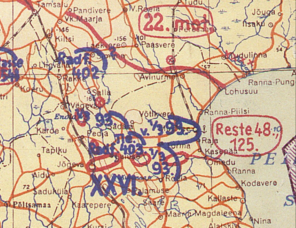 Оперативная карта вермахта. Положение сторон на 01.08.1941.