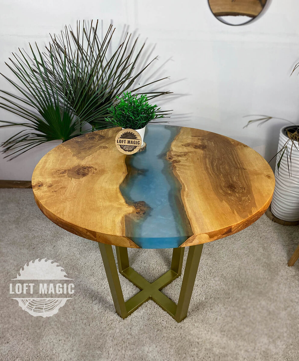 Обеденный / Рабочий Стол из каповой ольхи. Арт.  L-102205 