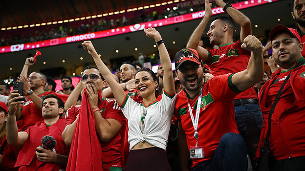    Марокканские болельщики.
