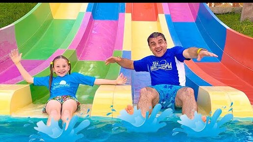Nastya and Dad have fun at an amusement park in Abu Dhabi