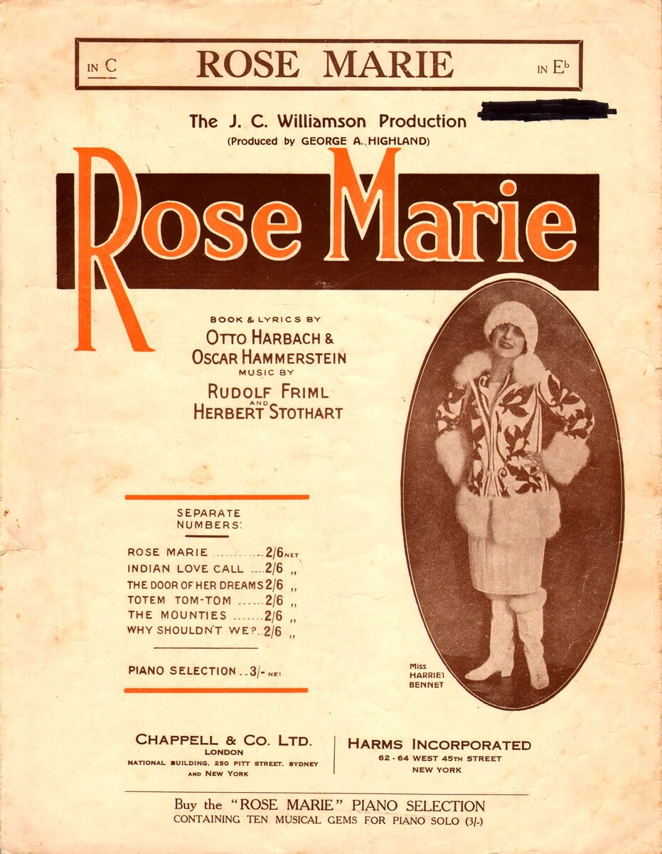 Мисс Нариетт Беннет в  оперетте "Роз-Мари", музыка Рудольфа Фримля, Герберта Стотхарта, в Ленинградском театре Музкомедии в оперетте "Роз-Мари" - дебют Вячеслава Тимошина, 1956 г.