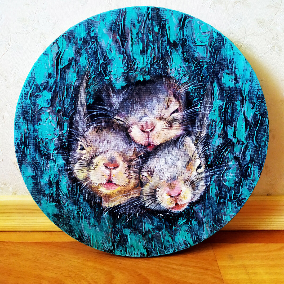 "Что тут такое? " , холст на подрамнике 30 см, акрил, темпера