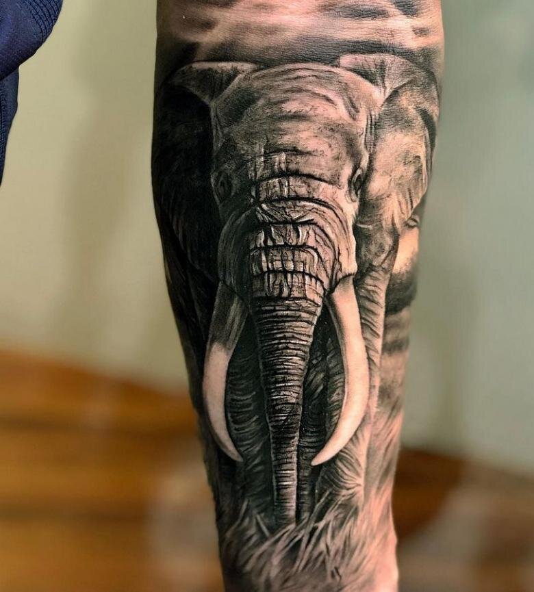 Татуировка с изображением слона для нас редкость, чего не скажешь об азиатс...