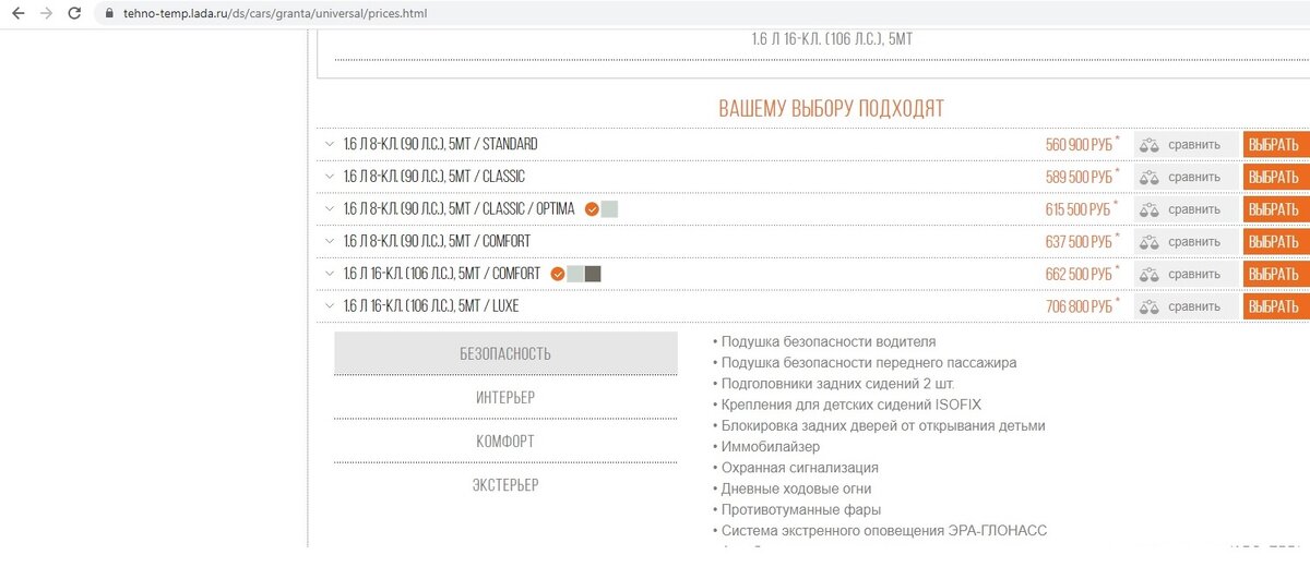 цена LADA Granta универсал в темп авто