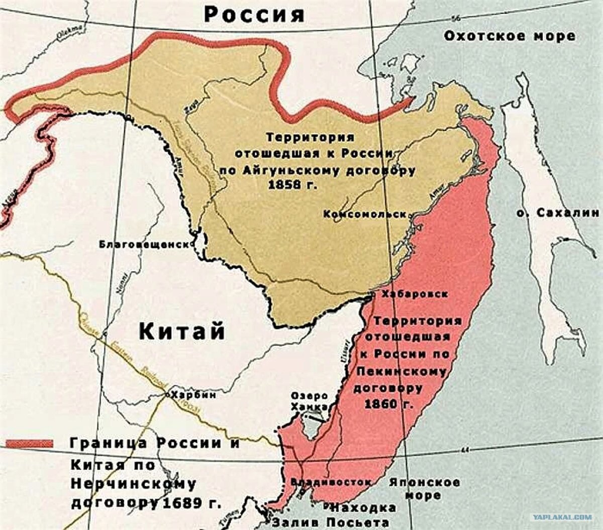 граница россии и китая на карте