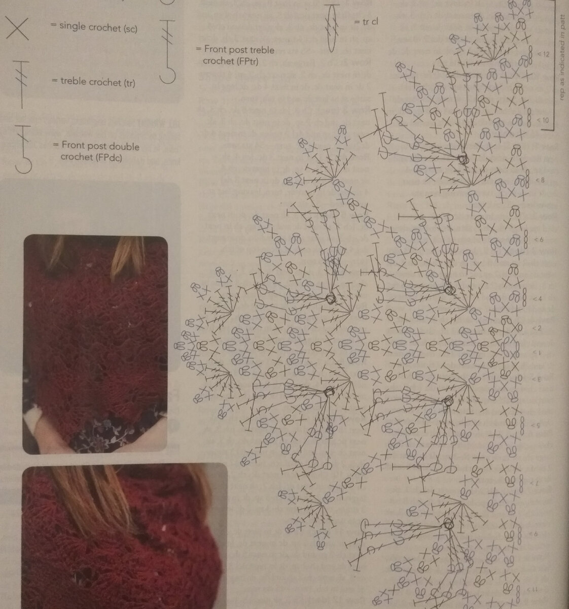 Схема вязания шали из американского журнала "CROCHET".