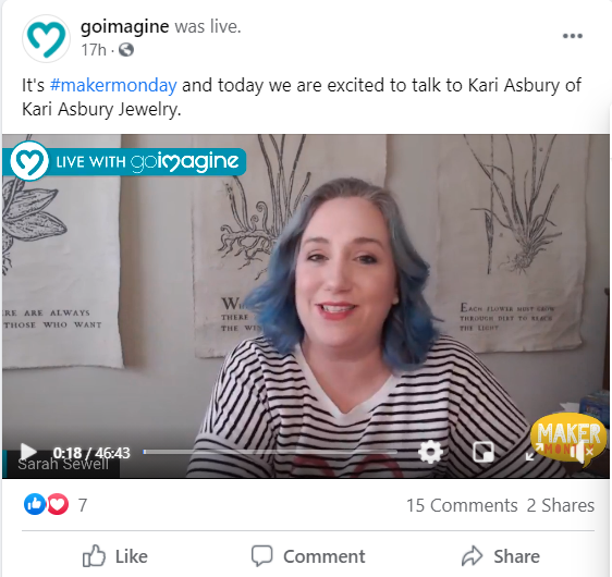 Пример использования Facebook Live нашим клиентом Goimagine 