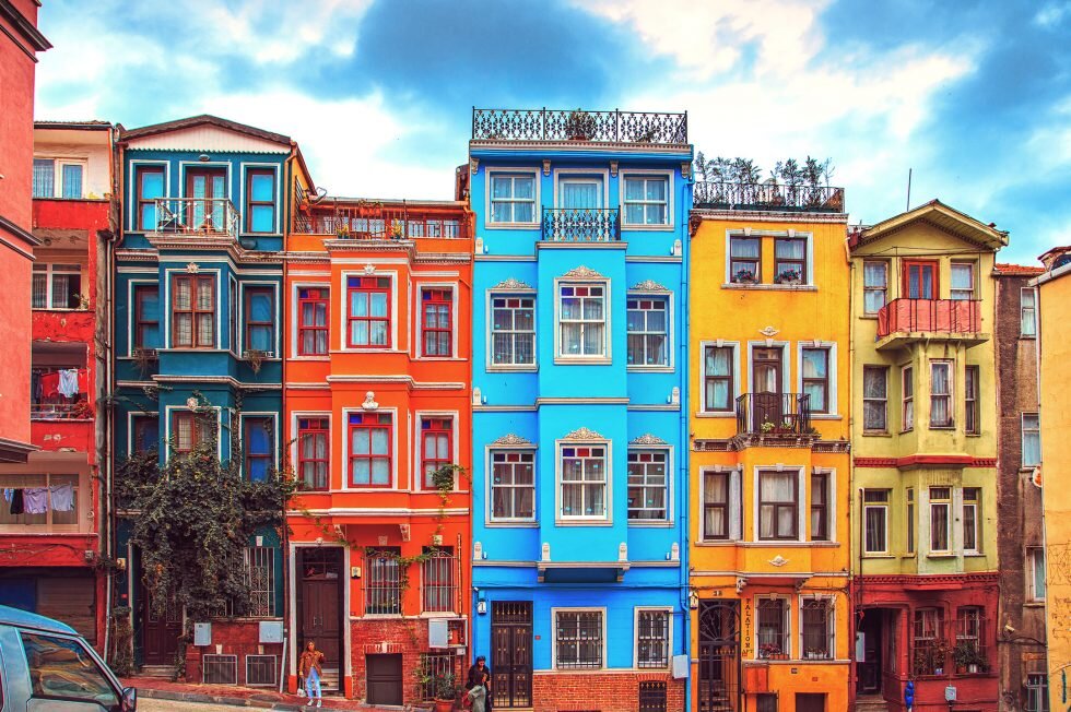 Популярные цветные домики, Балат, Стамбул.