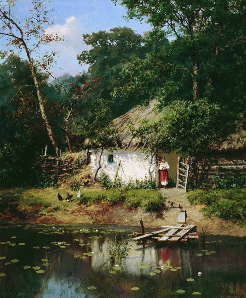 Украинская хата. 1883 Холст, масло. 55 x 45 см
Кисловодский мемориальный музей-усадьба художника Н.А.Ярошенко