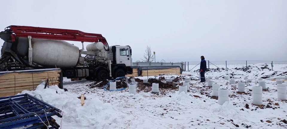 Заливка фундамента