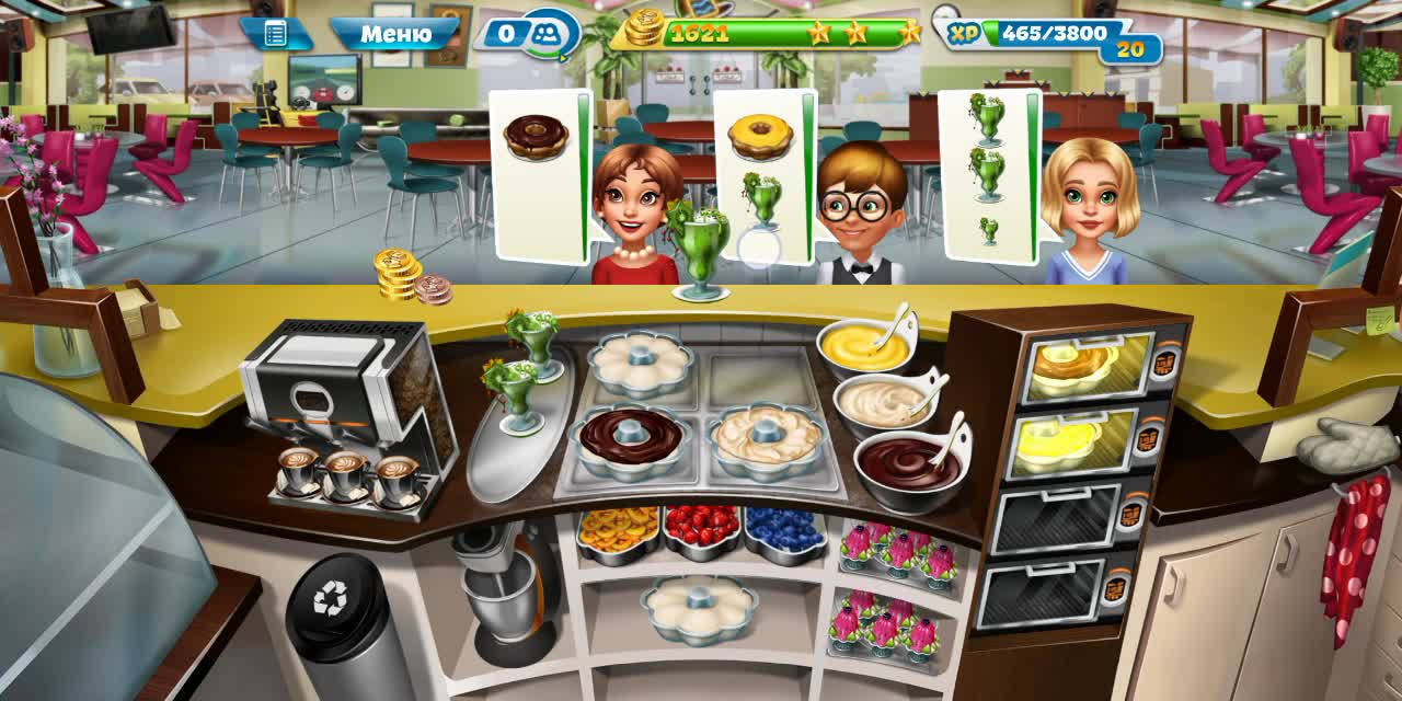 Cooking Fever/Кухонная лихорадка: Пекарня уровень 40. Максимальные улучшения