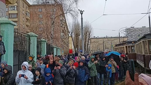 Парад трамваев в Москве, организованный Трамвайным депо им. Баумана