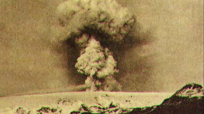 Извержение Катлы в 1918 году. © Wikimedia Commons/Nordic Volcanological Center