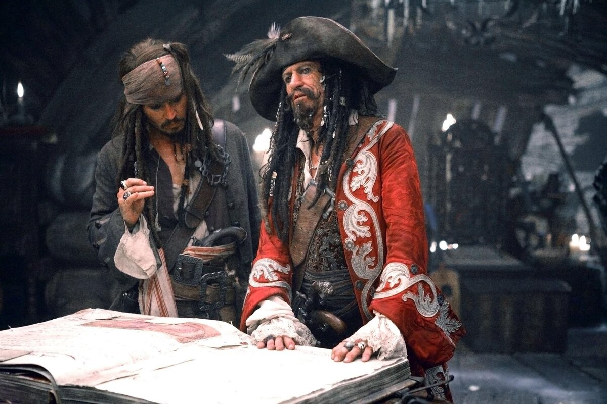 Капитан Джек Воробей и капитан Тито  ( фото из открытых источников).