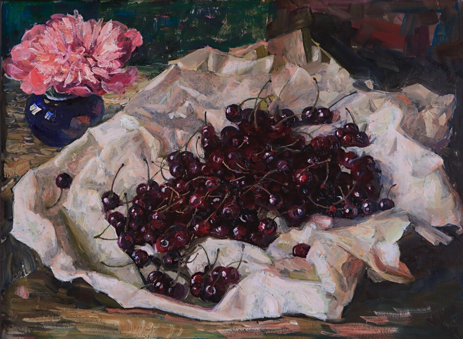 1. Коркодым Владимир Николаевич. Натюрморт с черешней. Изображение с сайта artistasrusos.ru