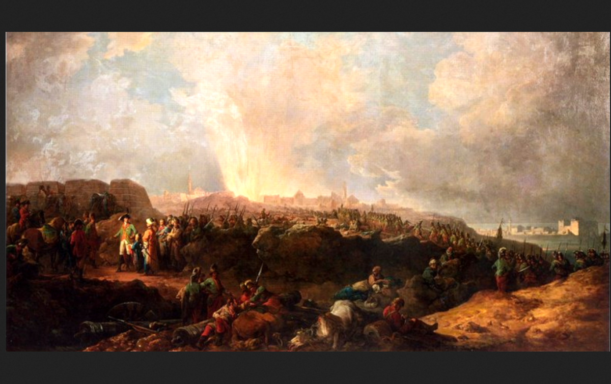 Франческо Джузеппе Казанова. "Осада Очакова (июль-декабрь 1778 г.). Вид на осаду".