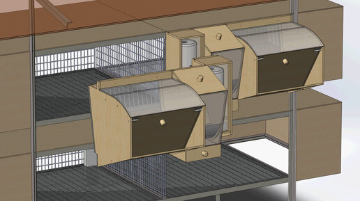 Клетки для кроликов в 2 или 3 яруса