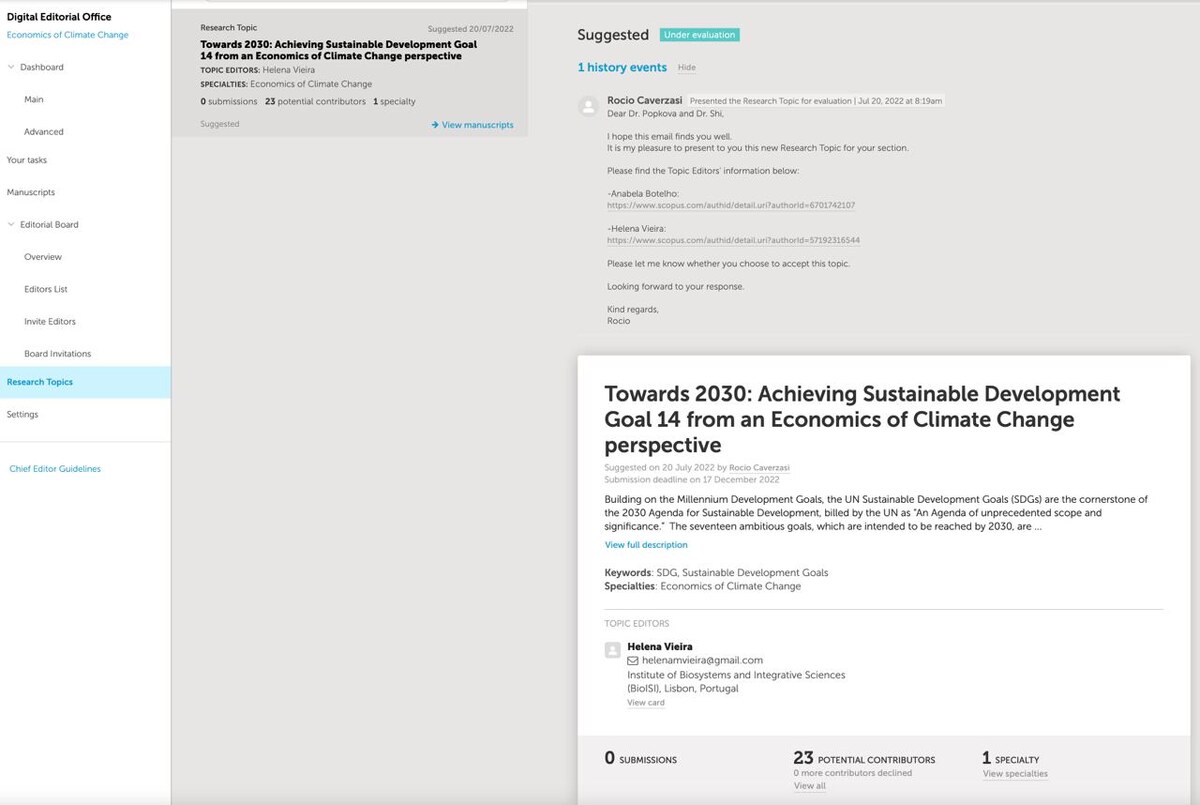 Мы ведем работу над запуском специального выпуска нашего журнала по экономике изменения климата.
