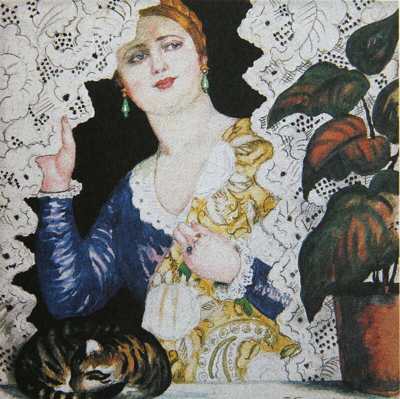 Акварель Бориса Кустодиева (фронтиспис к книге «Русь. Русские типы Б. М. Кустодиева. Слово Евг. Замятина»)