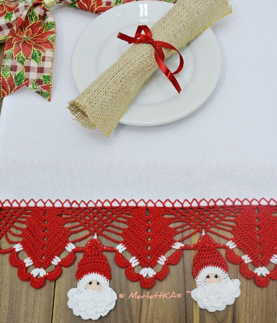 Новогодняя кайма крючком (схемы)