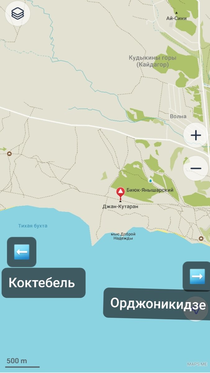 Пунктиром изображены все тропинки. 