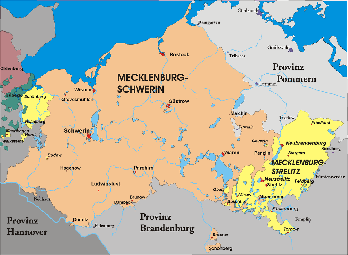 Мекленбург-Шверин в период с 1866 по 1934 года